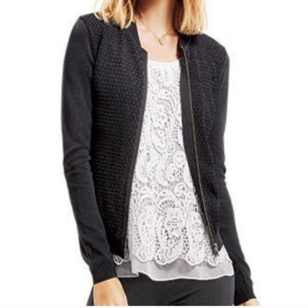 CAbi black bomber sweater jacket